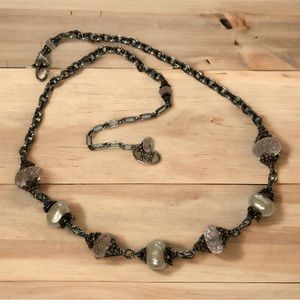 EUC Lori Lori Silver, Crystal, & Freshwater Pearl Necklace